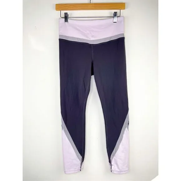 Athleta Powervita Elevation 7/8 Leggings Spring Night Purple Grey Size S - Picture 2 of 13
